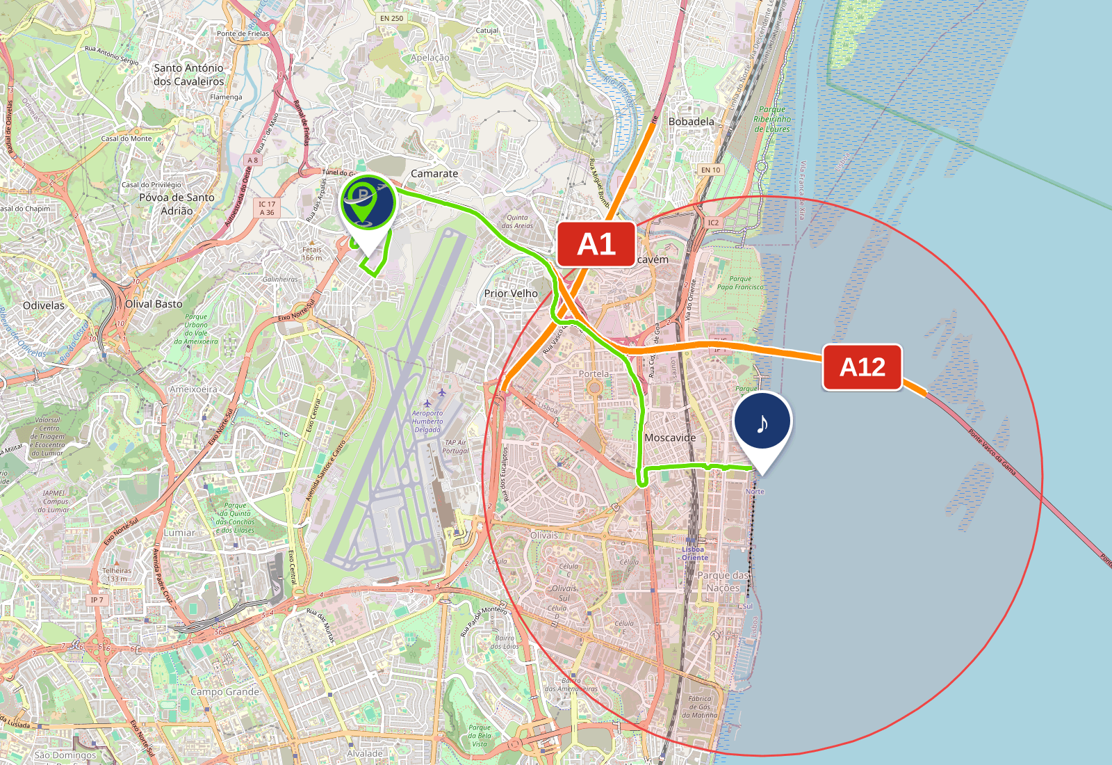 Map with the lot and the venue